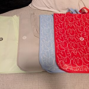 Lululemon Tote Bag Set - Red, Blue, Gray, Green